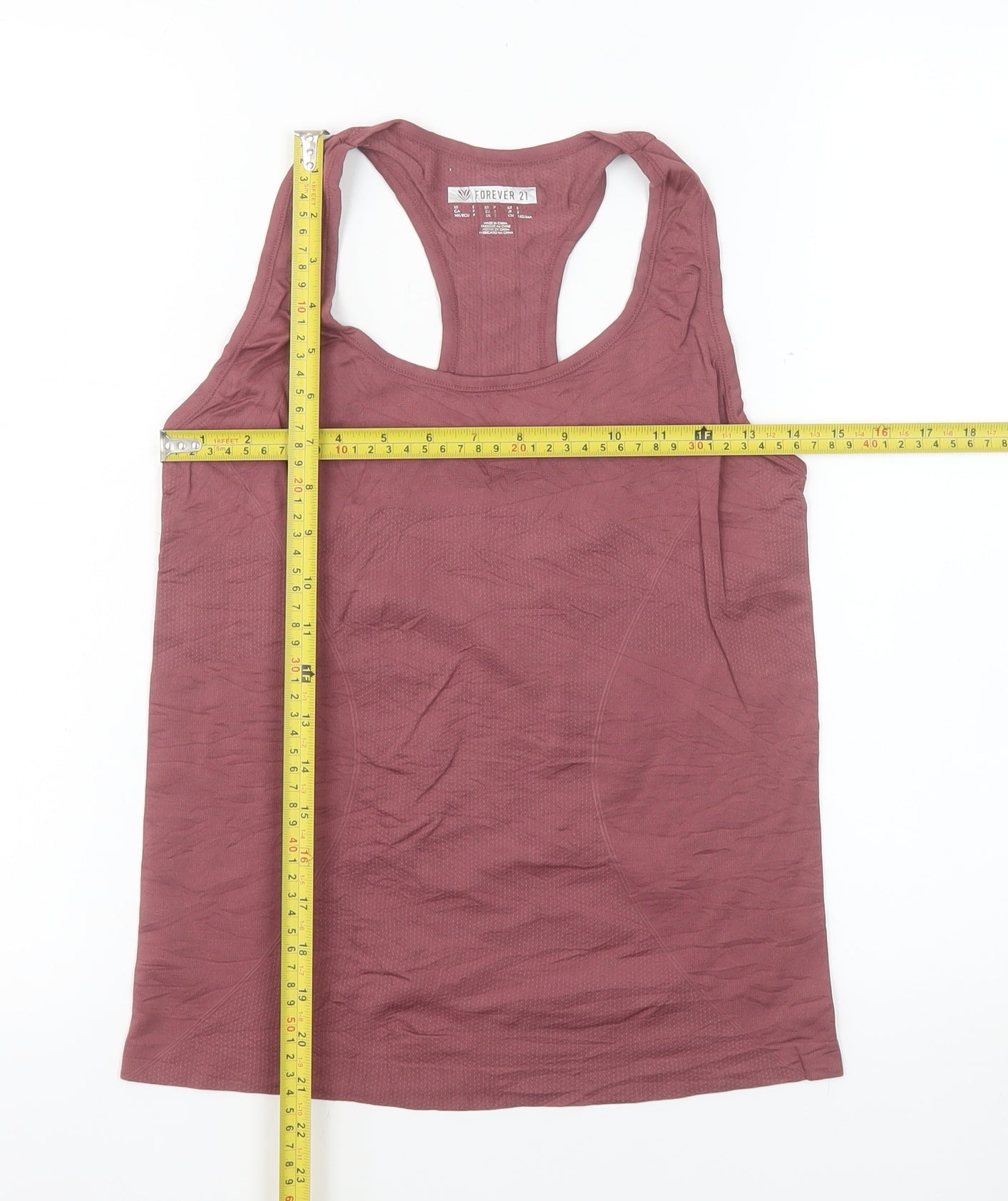 Forever 21 Womens Pink Racerback Tank Top S Slim Fit Activewear