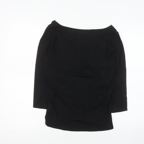 Phase Eight Women's Black 3/4 Sleeve Lace Neck Tunic Blouse Size 12