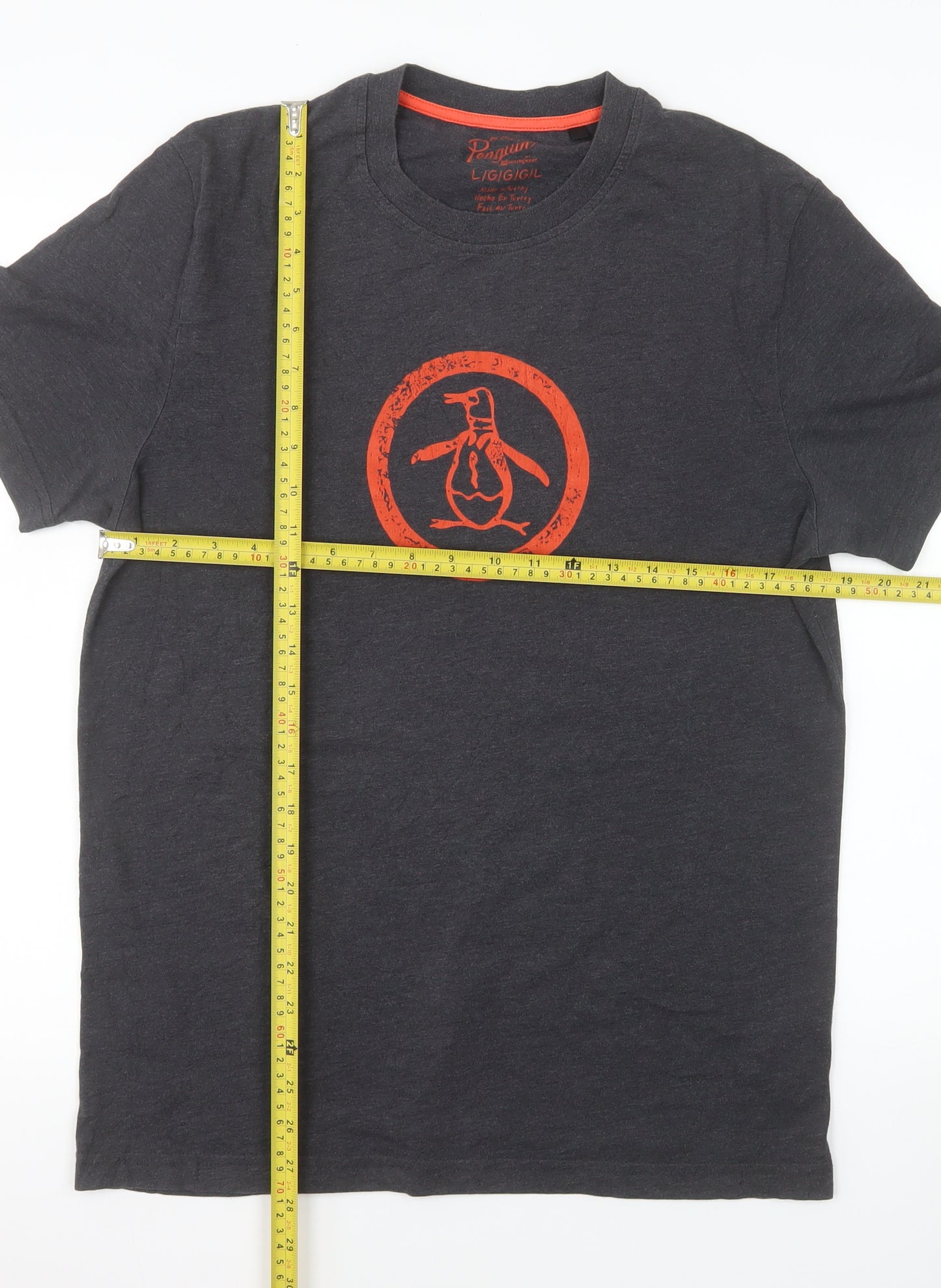 Original Penguin by Munsingwear Men's Grey Short Sleeve T-Shirt L