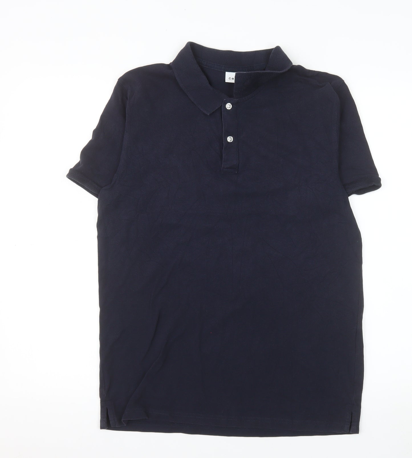 Celio Mens Blue Cotton Short Sleeve Polo Shirt Size M