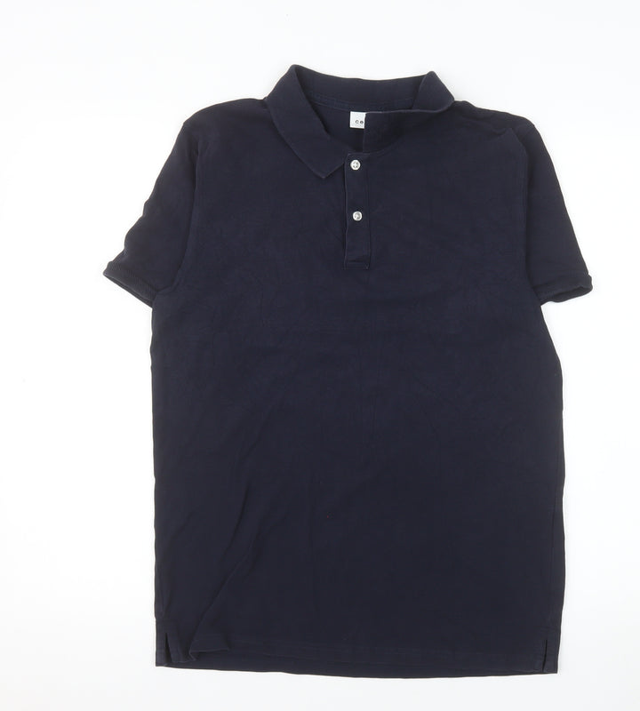 Celio Mens Blue Cotton Short Sleeve Polo Shirt Size M