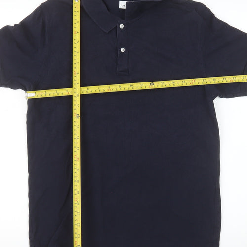 Celio Mens Blue Cotton Short Sleeve Polo Shirt Size M