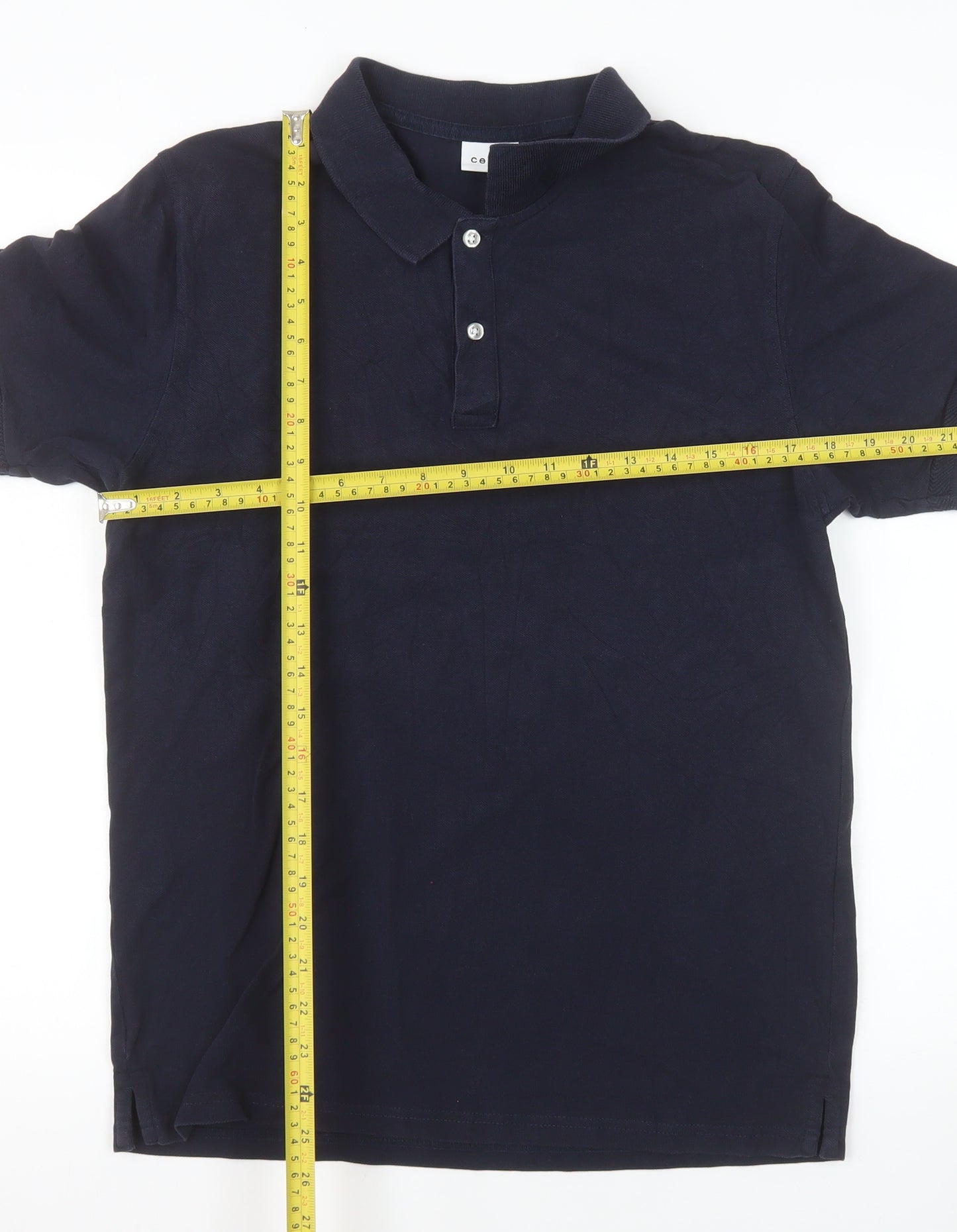 Celio Mens Blue Cotton Short Sleeve Polo Shirt Size M