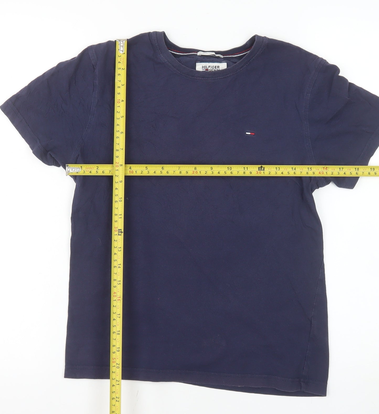 Tommy Hilfiger Denim Men's Navy Blue Small Crew Neck T-Shirt