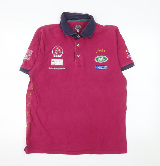 Joules Women's Pink Polo Shirt M Collared Cotton Sports Top