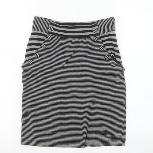 Silence + Noise Women’s Grey Striped Pencil Skirt XS
