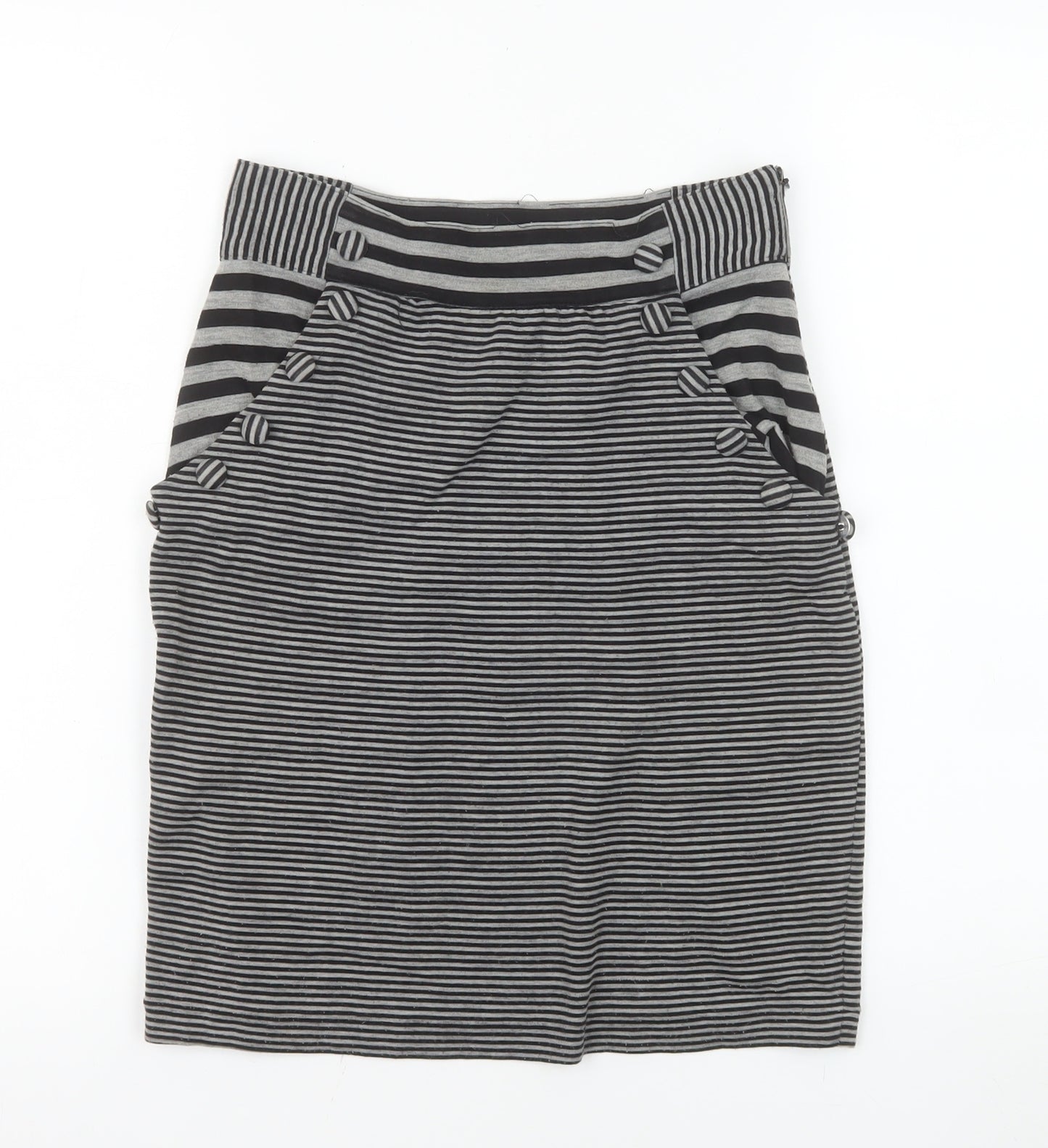 Silence + Noise Women’s Grey Striped Pencil Skirt XS