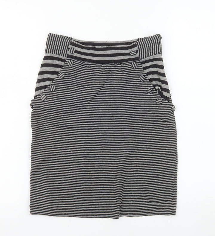 Silence + Noise Women’s Grey Striped Pencil Skirt XS