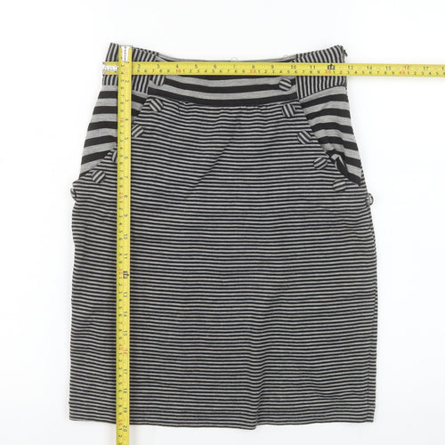 Silence + Noise Women’s Grey Striped Pencil Skirt XS
