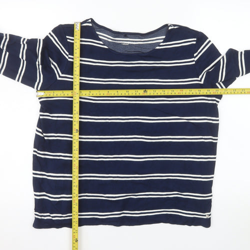 Gerry Weber Women’s Blue Striped 3/4 Sleeve T-Shirt Size 16
