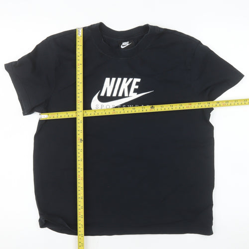 Nike Men Black Sportswear Cotton Crew Neck Short Sleeve T-Shirt S