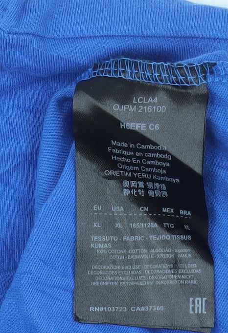 Armani Jeans Men's Blue Crew Neck Short Sleeve T-Shirt XL Cotton