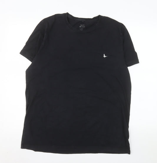 Jack Wills Mens Black XL Cotton Crew Neck T-Shirt