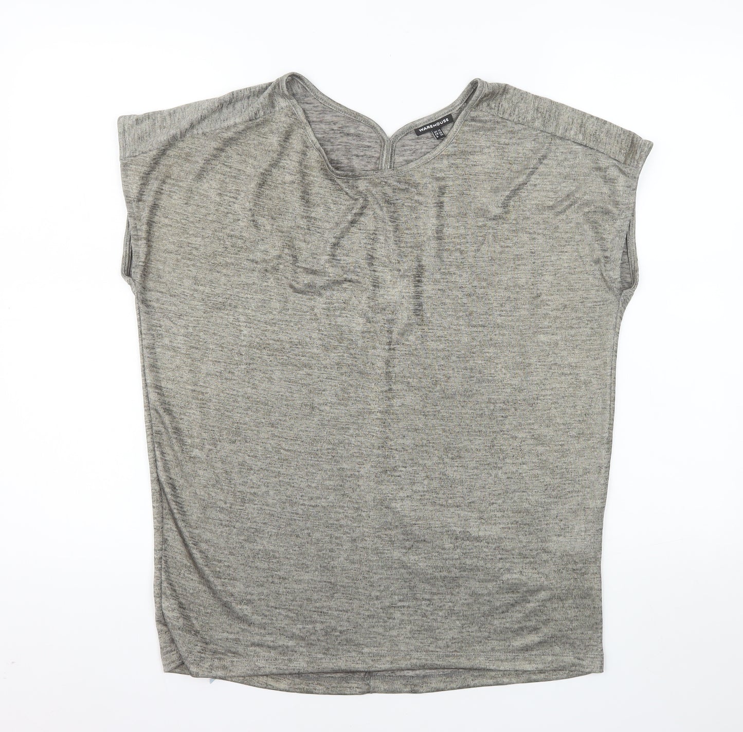 Warehouse Women’s Grey Sleeveless Basic Stretch Jersey Top Size 10