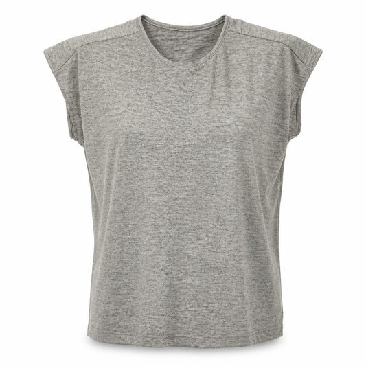 Front view of Warehouse Women’s Grey Sleeveless Basic Stretch Jersey Top, size UK 10
