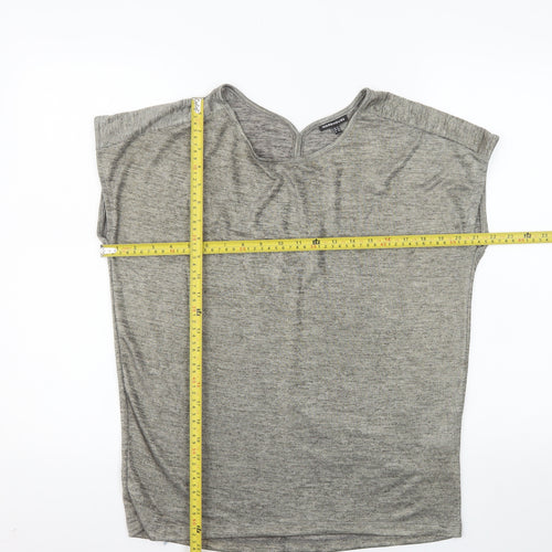 Warehouse Women’s Grey Sleeveless Basic Stretch Jersey Top Size 10