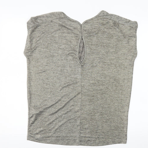 Warehouse Women’s Grey Sleeveless Basic Stretch Jersey Top Size 10