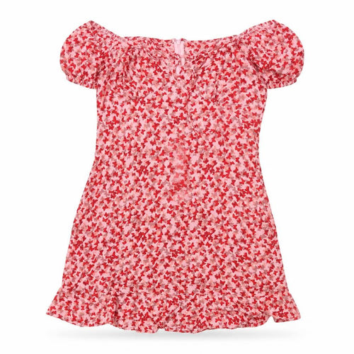 Motel Women’s Pink Floral Puff Sleeve Mini Dress XS