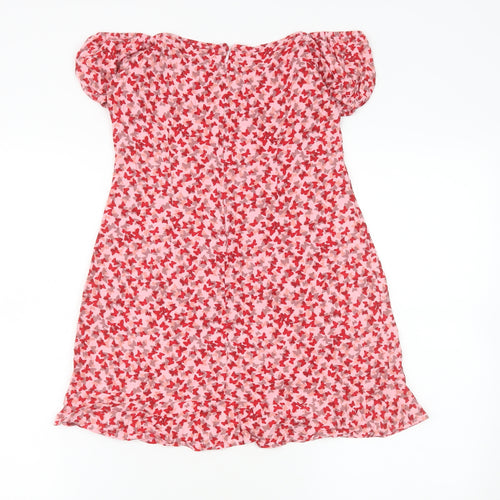 Motel Women’s Pink Floral Puff Sleeve Mini Dress XS