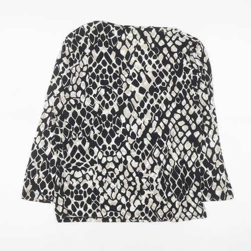 Precis Women’s Black Animal Print 3/4 Sleeve Jersey Top M