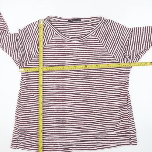 Marks and Spencer Women’s Plum Striped 3/4 Sleeve Jersey T-Shirt UK 16