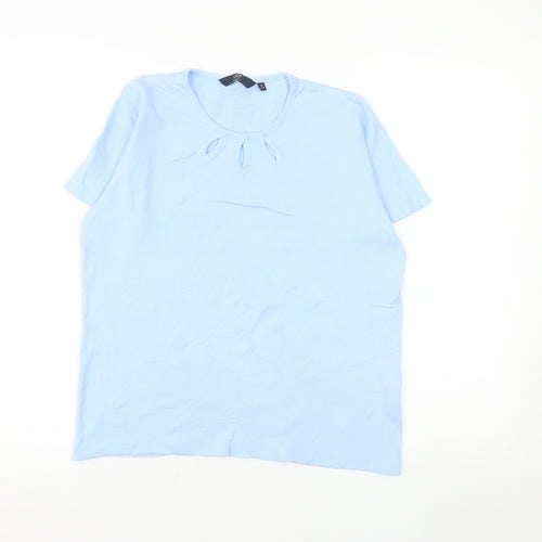 Isle Essentials Women's Blue Cotton Short Sleeve T-Shirt Size 14