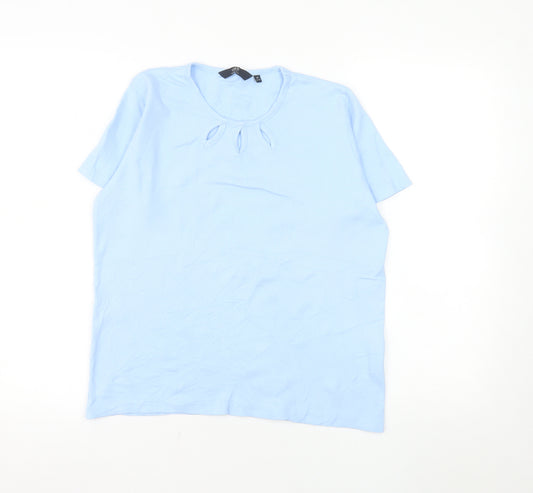 Isle Essentials Women's Blue Cotton Short Sleeve T-Shirt Size 14