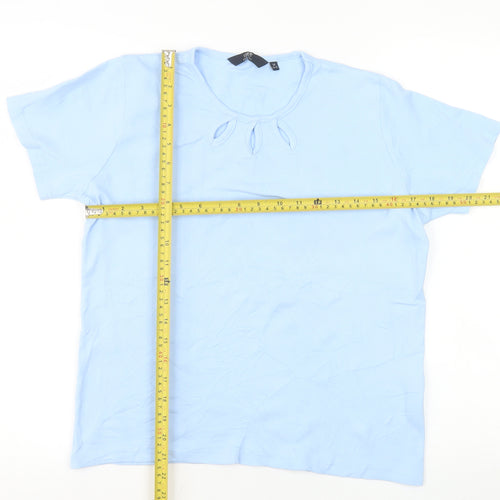 Isle Essentials Women's Blue Cotton Short Sleeve T-Shirt Size 14