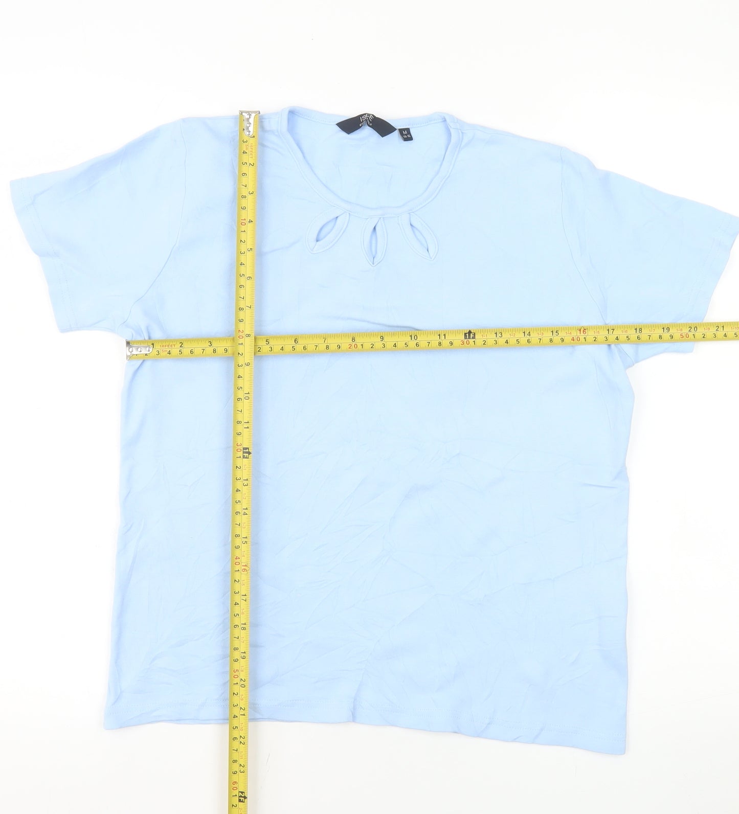 Isle Essentials Women's Blue Cotton Short Sleeve T-Shirt Size 14