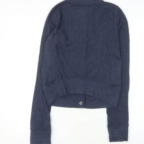 Hollister Men Blue Bomber Jacket S Cotton Blend Casual