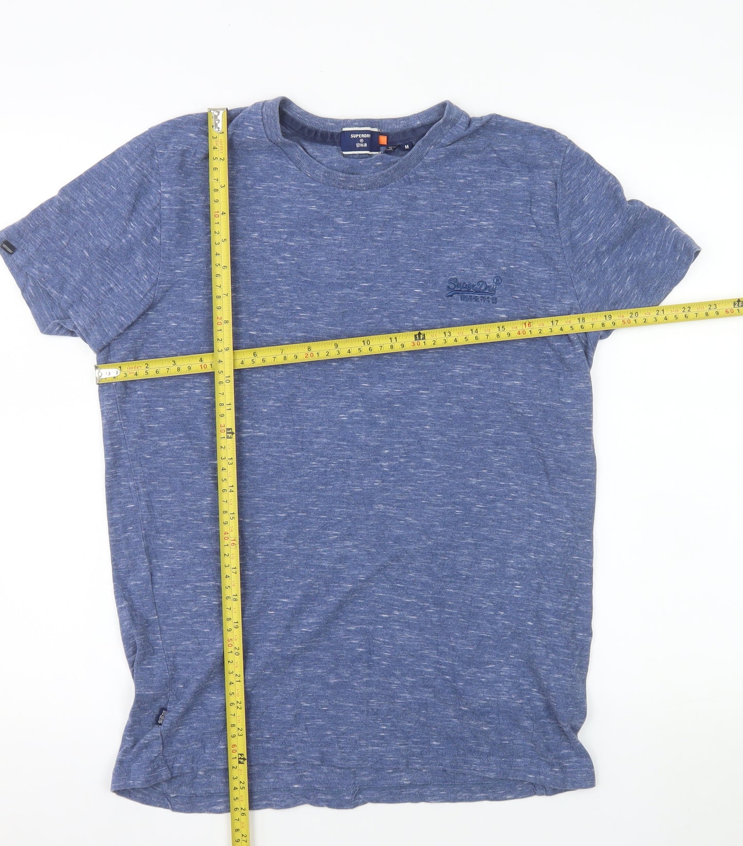 Superdry Men's Blue Crew Neck Cotton T-Shirt Size M