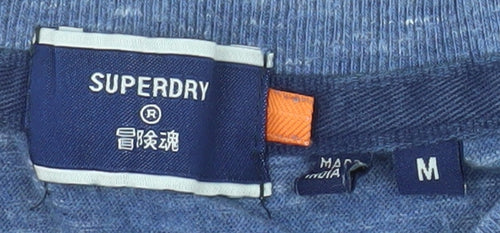 Superdry Men's Blue Crew Neck Cotton T-Shirt Size M