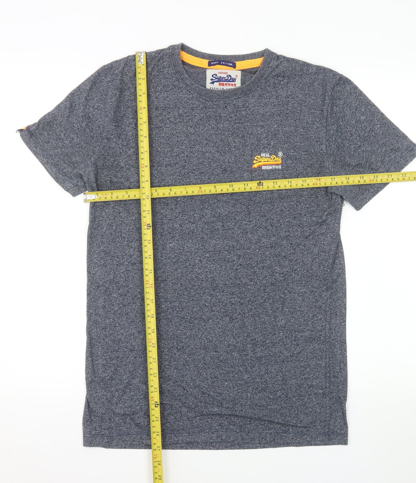 Superdry Men’s Blue Small Vintage Crew Neck Cotton T-Shirt