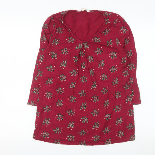 Seasalt Cornwall Women Red Floral Tunic Blouse UK 8 Regular Fit