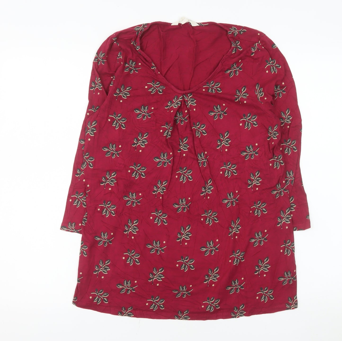 Seasalt Cornwall Women Red Floral Tunic Blouse UK 8 Regular Fit