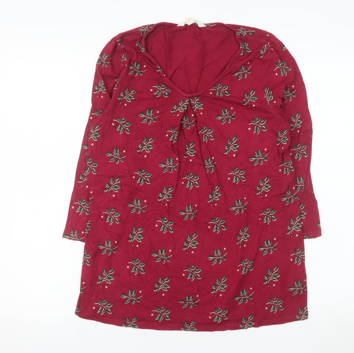 Seasalt Cornwall Women Red Floral Tunic Blouse UK 8 Regular Fit