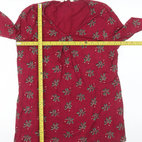 Seasalt Cornwall Women Red Floral Tunic Blouse UK 8 Regular Fit