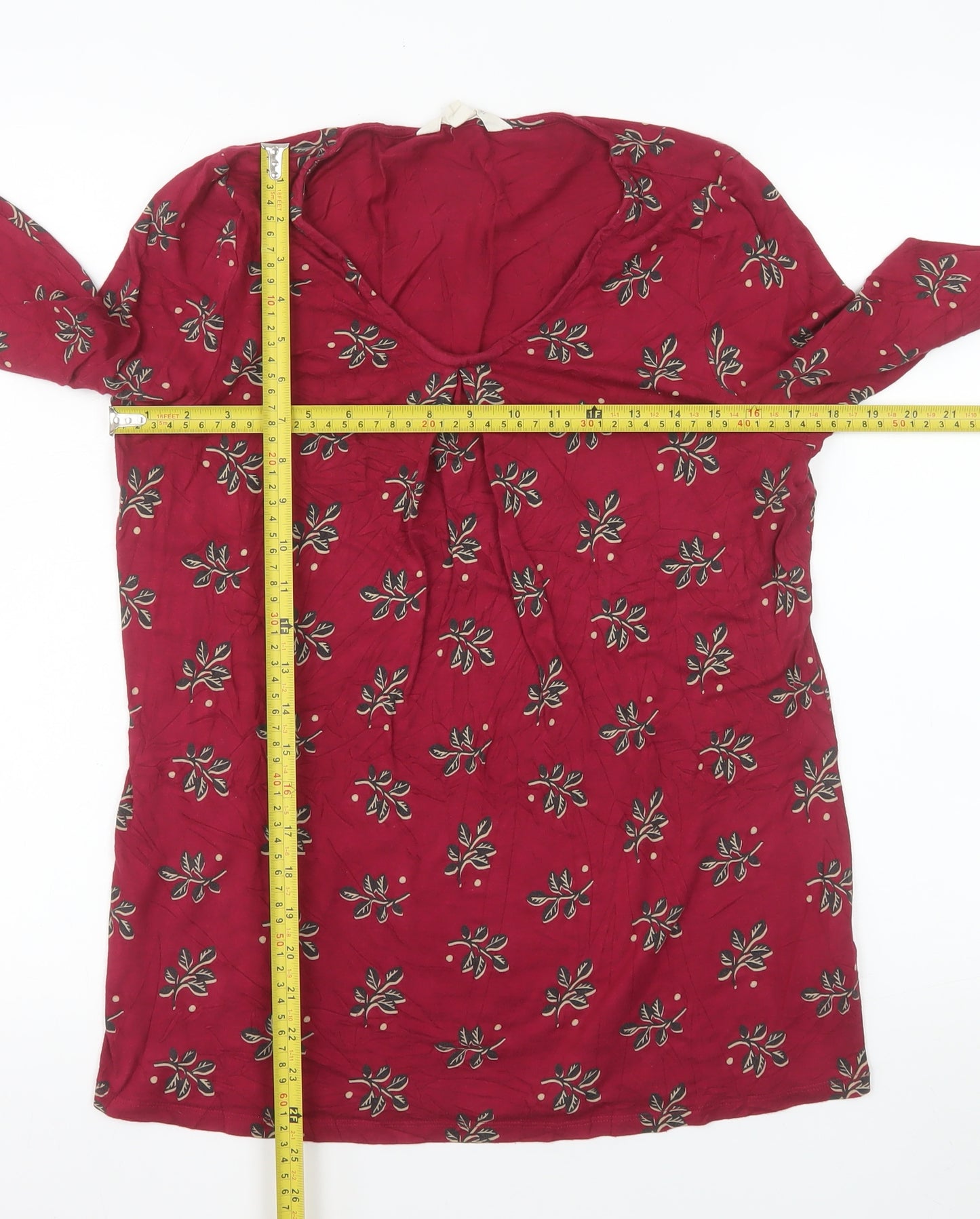 Seasalt Cornwall Women Red Floral Tunic Blouse UK 8 Regular Fit