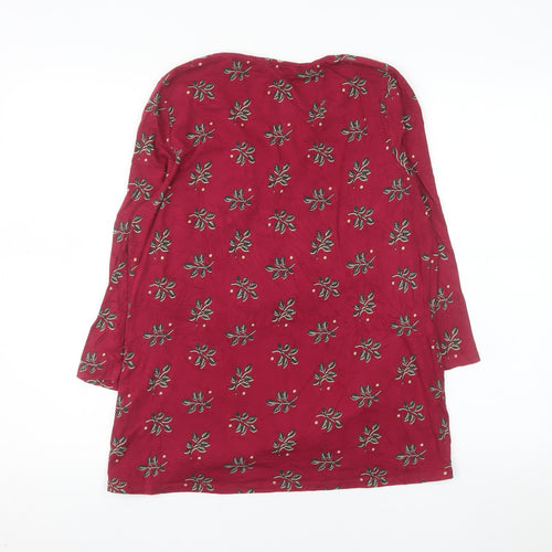Seasalt Cornwall Women Red Floral Tunic Blouse UK 8 Regular Fit