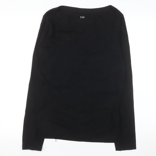 GAP Women's Black Long Sleeve Boat Neck Modern Tee Size L