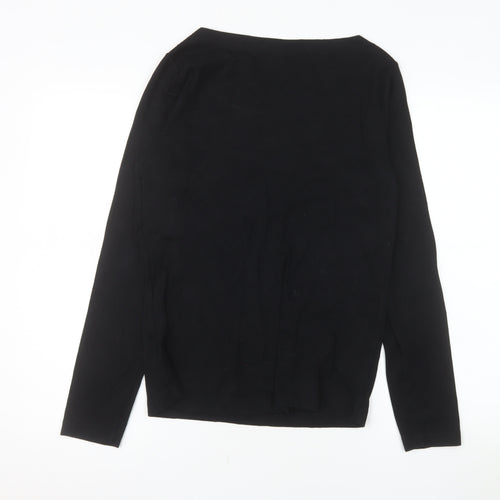 GAP Women's Black Long Sleeve Boat Neck Modern Tee Size L