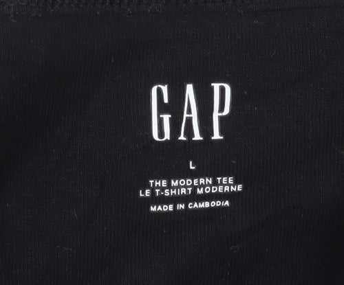 GAP Women's Black Long Sleeve Boat Neck Modern Tee Size L