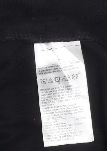 GAP Women's Black Long Sleeve Boat Neck Modern Tee Size L