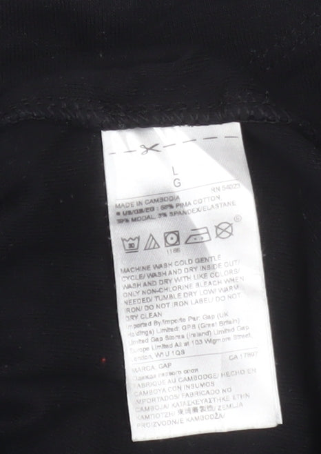GAP Women's Black Long Sleeve Boat Neck Modern Tee Size L