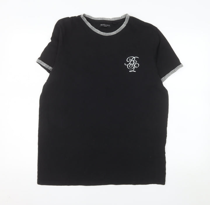 Brave Soul Men's Black XL Crew Neck Short Sleeve T-Shirt