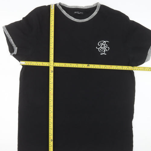 Brave Soul Men's Black XL Crew Neck Short Sleeve T-Shirt