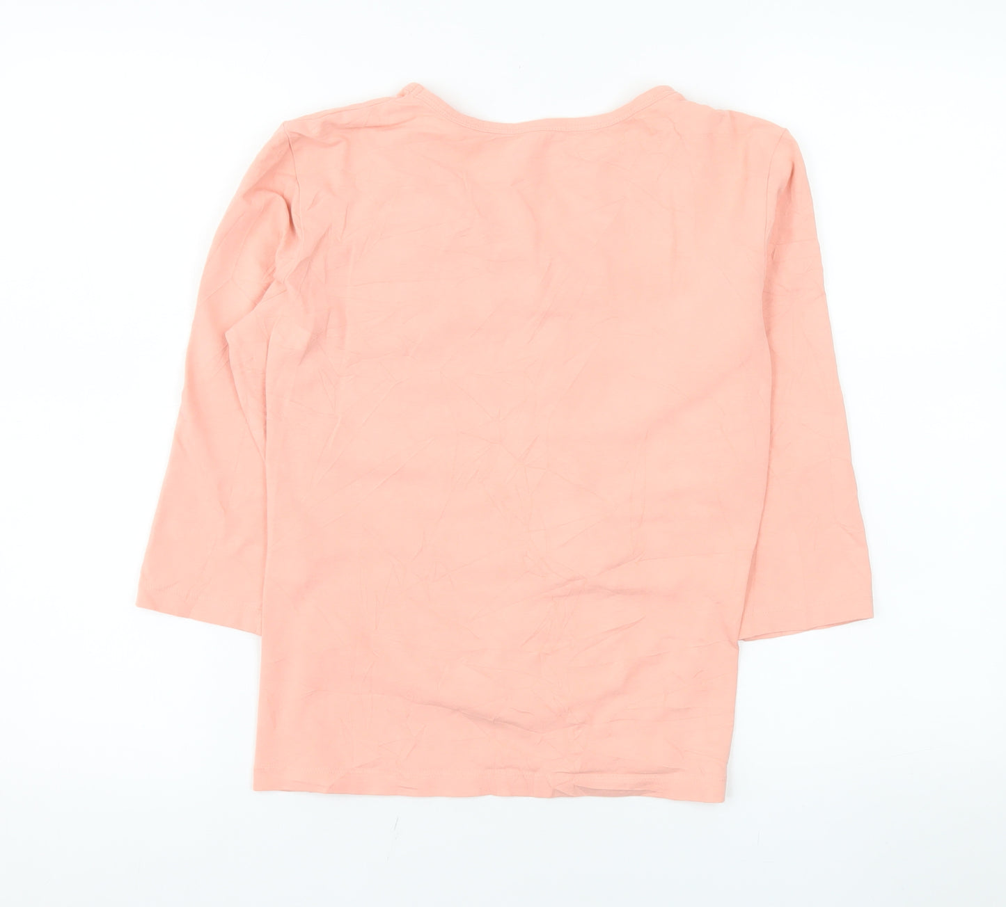 Basler Women Pink V-Neck 3/4 Sleeve Stretch Cotton T-Shirt Size 12