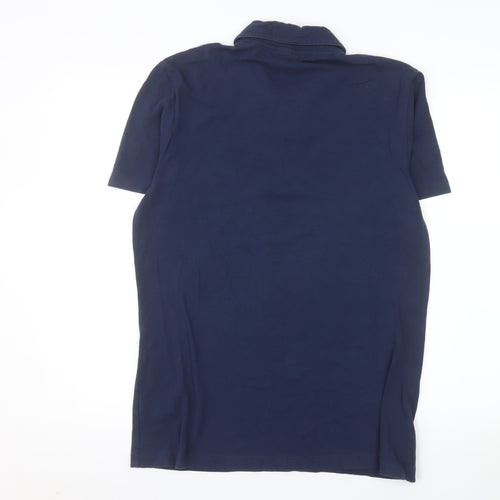 Le Coq Sportif Men's Blue L Polo Shirt 1/4 Zip Cotton Blend