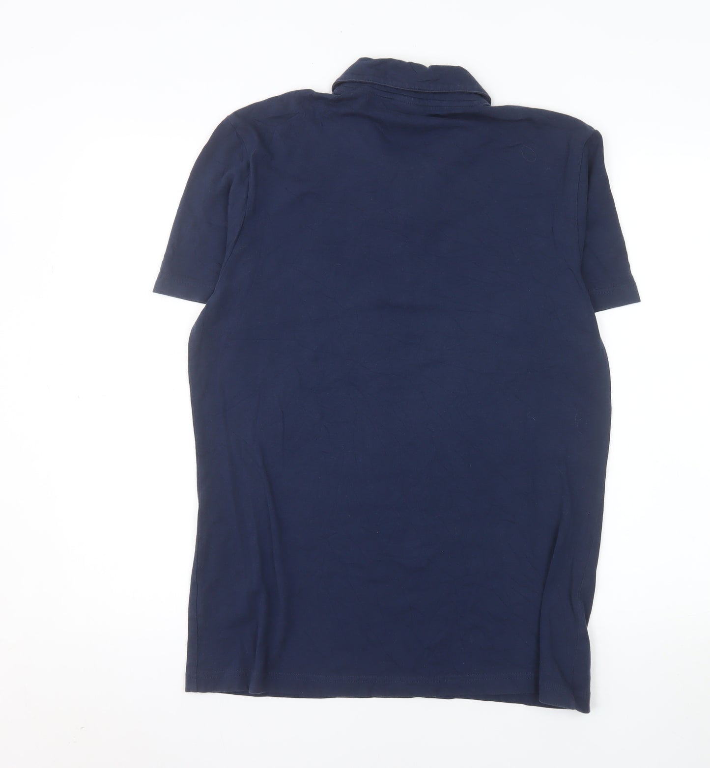 Le Coq Sportif Men's Blue L Polo Shirt 1/4 Zip Cotton Blend