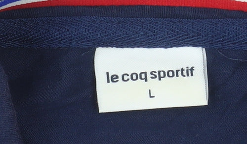 Le Coq Sportif Men's Blue L Polo Shirt 1/4 Zip Cotton Blend